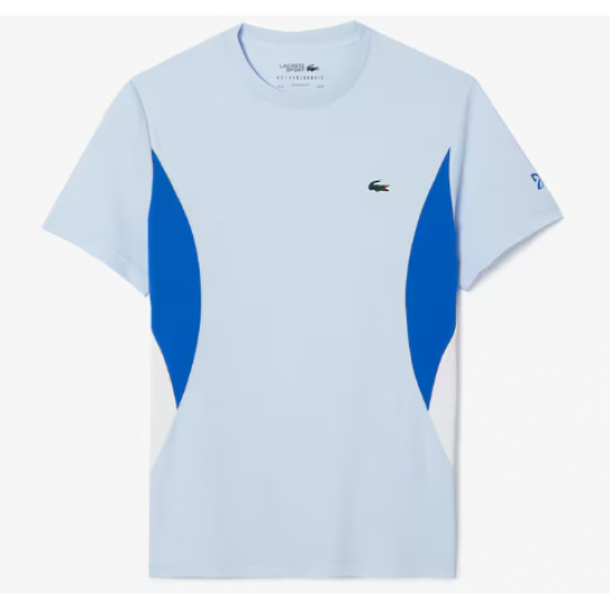 CAMISETA LACOSTE SPORT NOVAK DJOKOVIC - AZUL/BRANCO